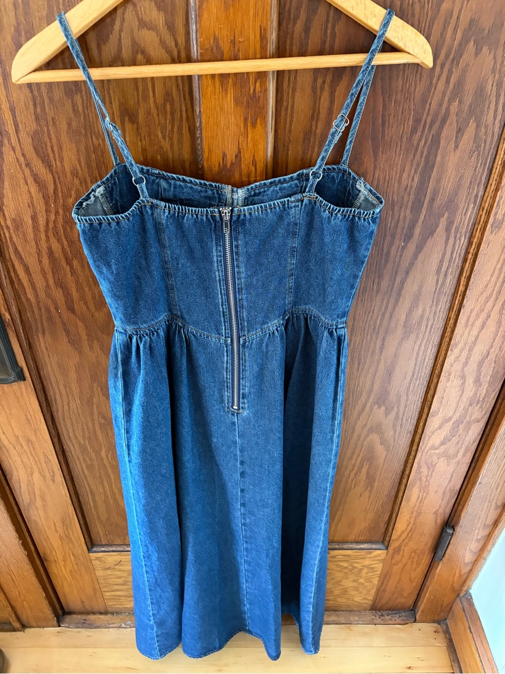 Commense Sweetheart Collar Denim Long Dress Sz Small EUC - Picture 9 of 12